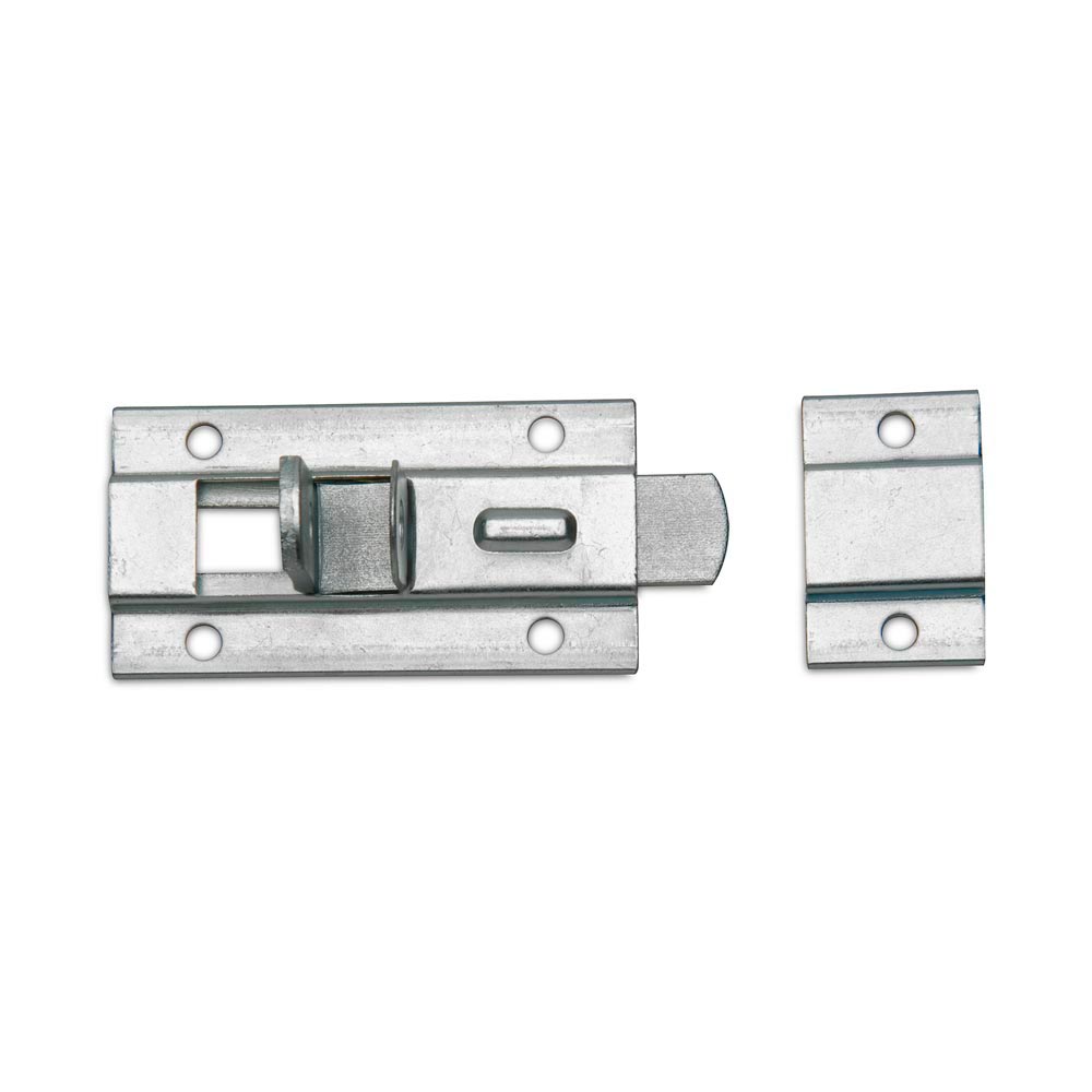 Cerrojo de Acero Zincado Global Trader Modelo Portacandado 4" Plata