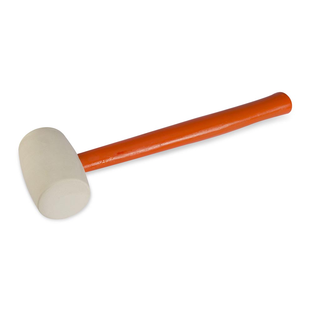  Zog Mazo de martillo de goma de 10 onzas, tubo de acero  resistente con mango de goma antideslizante, herramienta de instalación de  mazo de goma de doble cara (blanco) : Herramientas