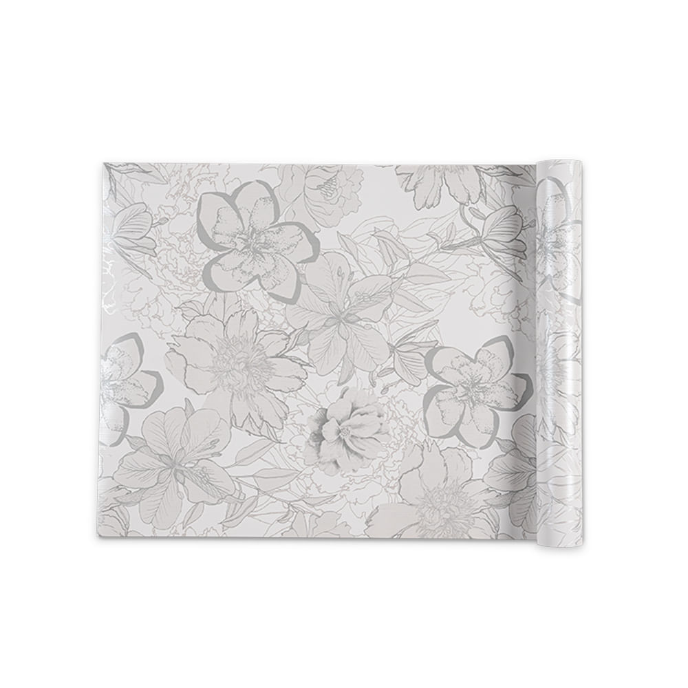 Papel Tapiz Flores Gris 0.53x10.05 Metros Decopapel - Promart