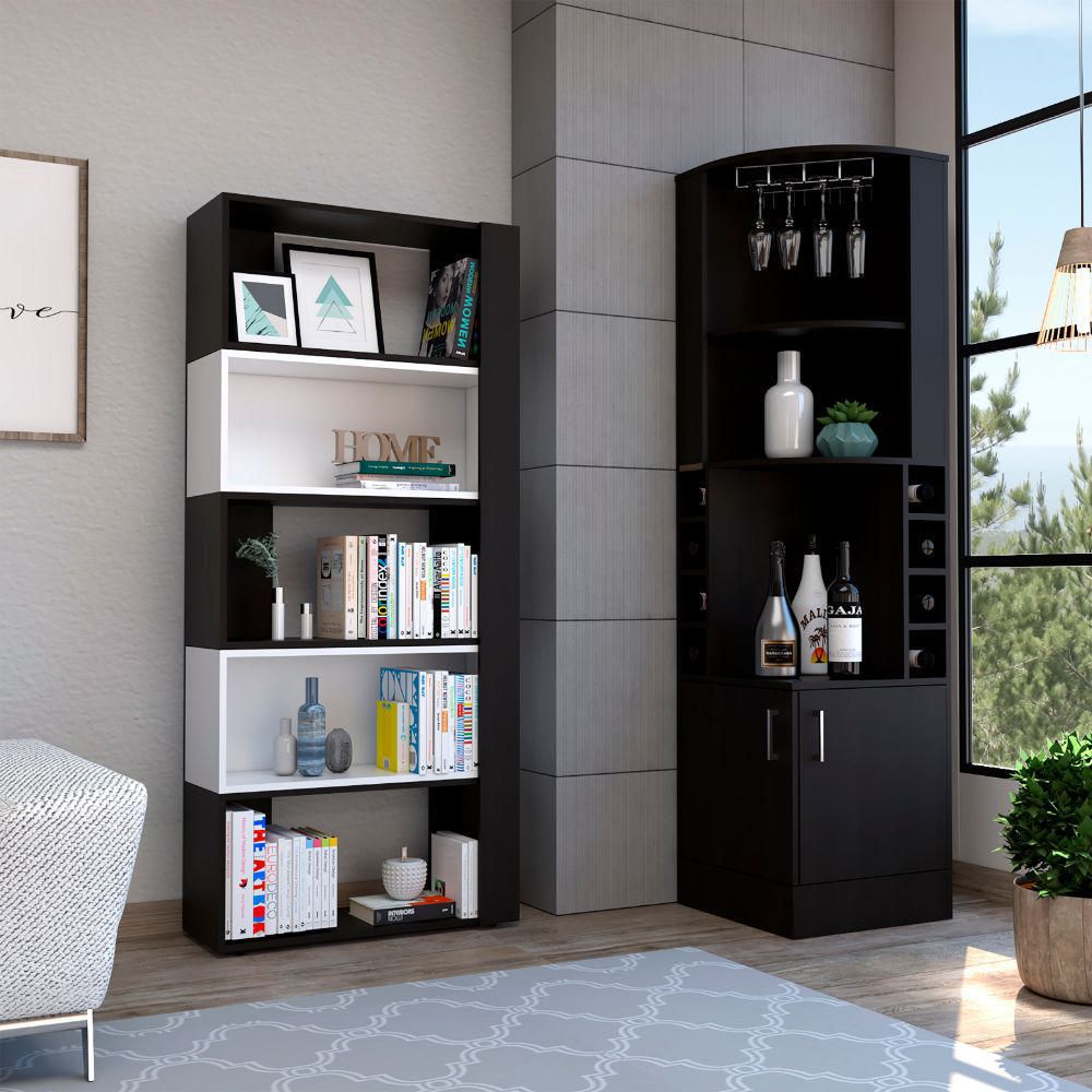 Bar Esquinero Kava + Biblioteca Cubo Beijing - Wengue/Blanco