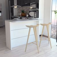 Barra Auxiliar de Cocina Fendi - Cemento / Blanco