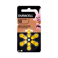 Pila Duracell Auditiva Nro10 X6 Metal Niquelado 1.5V