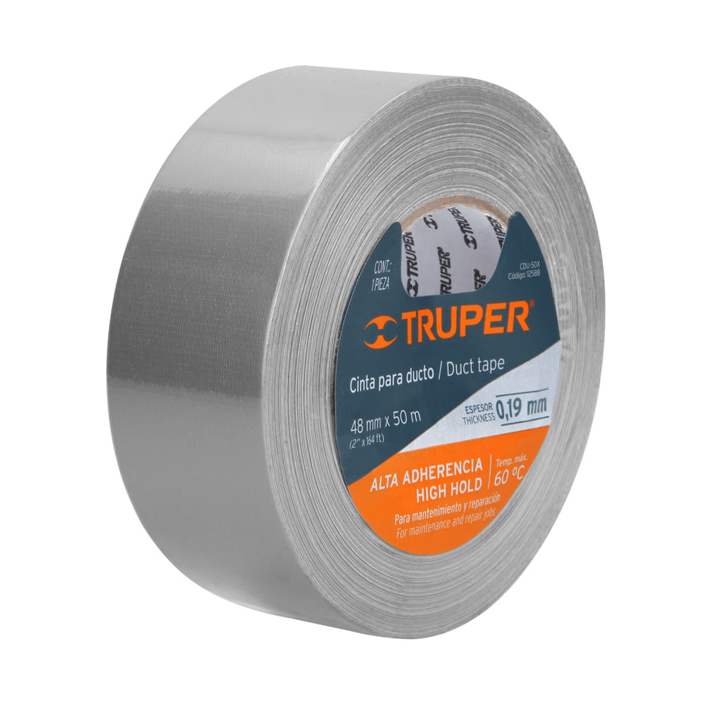 Cinta Ducto Tape 2"x54.7 (48 mm x 50 m) Truper 12588