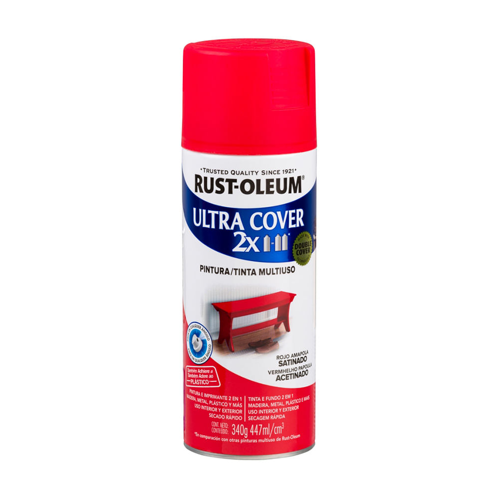 Spray Ultra Cover 2X Rojo Amapola Satinado 340g