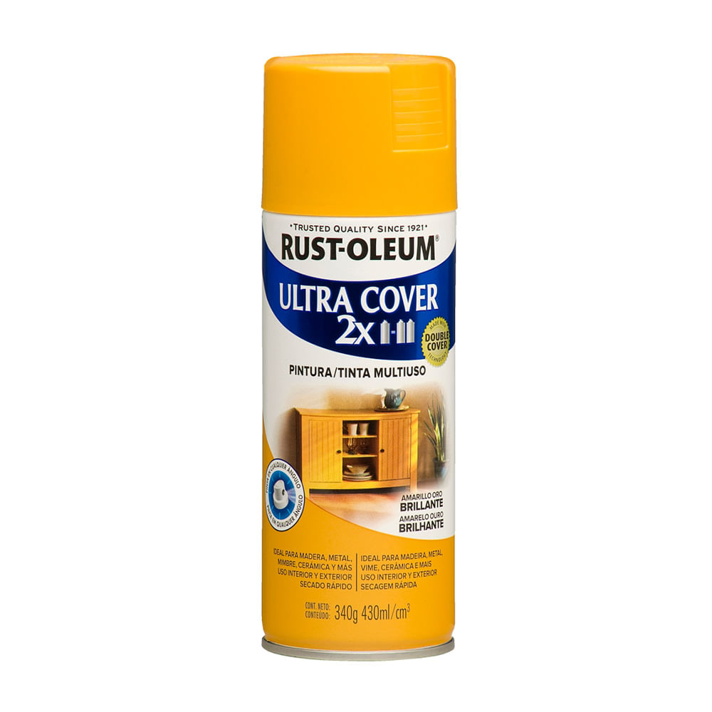 Spray Ultra Cover 2X Amarillo Oro Brillante 340 gramos