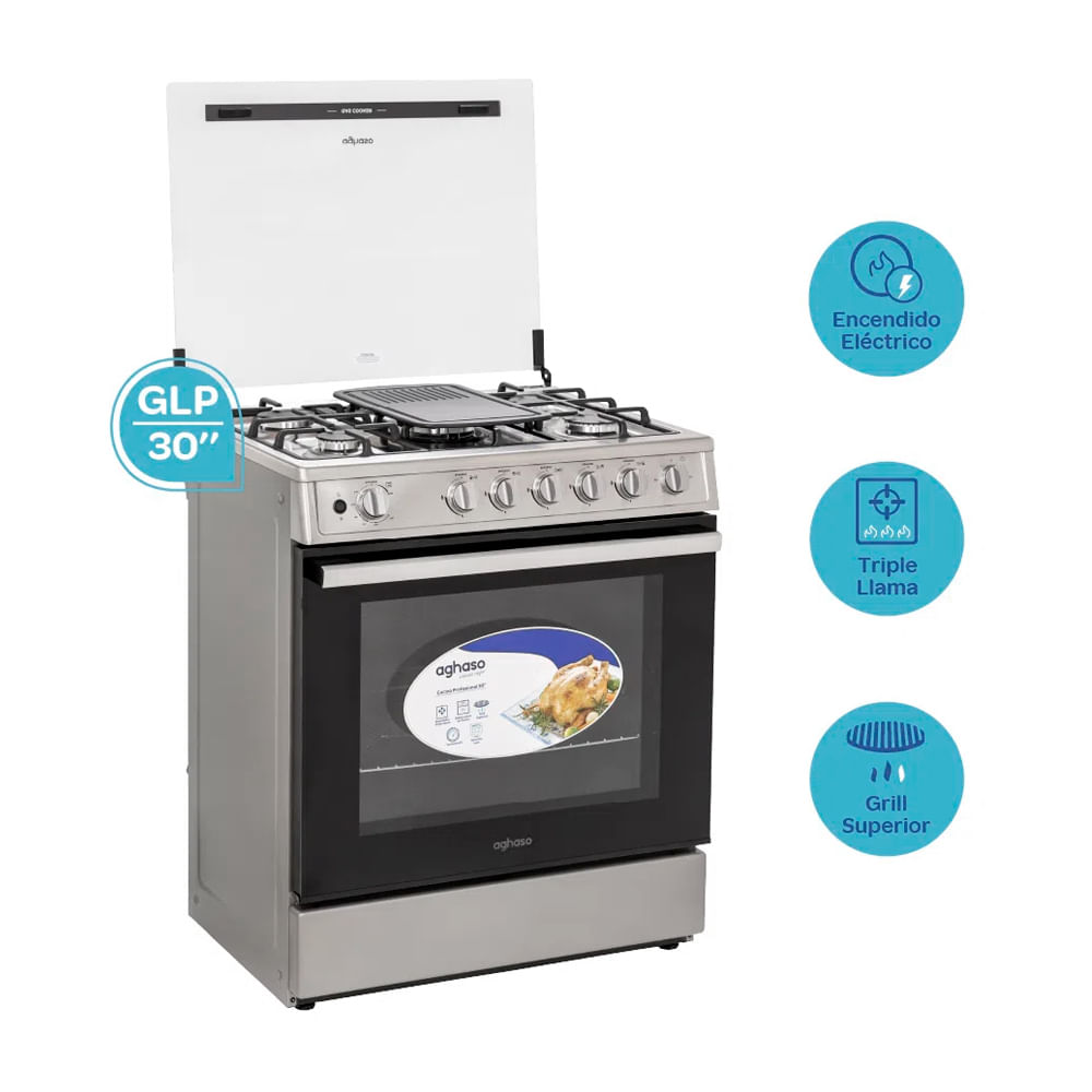 Cocina Aghaso Profesional 5 Hornillas GLP | Promart - Promart
