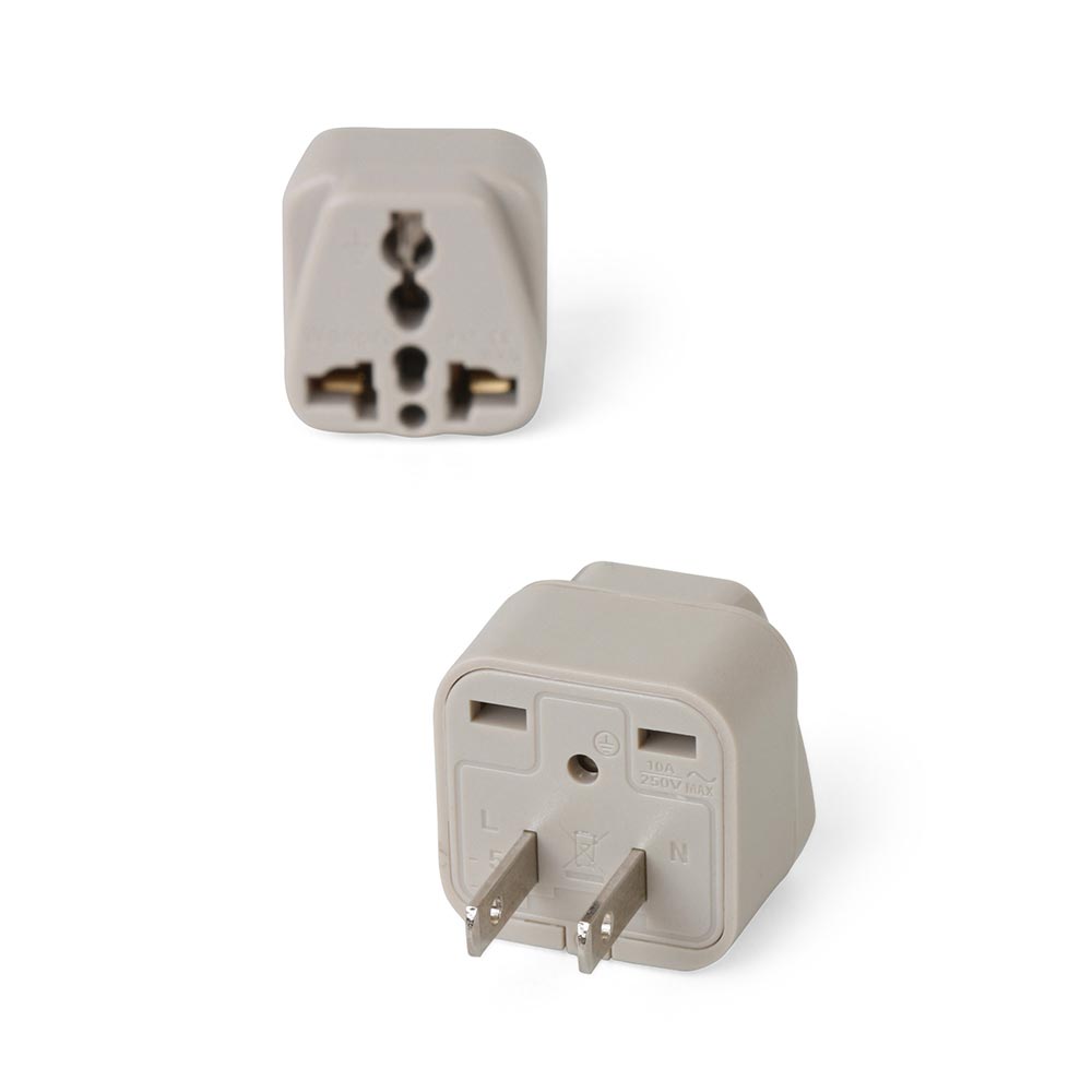 Adaptador Universal Espiga Plana PVC 10A 250V Wonpro Beige