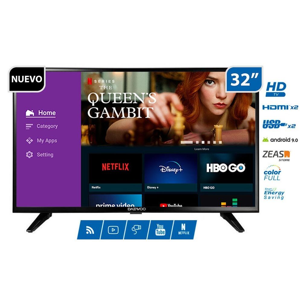 Televisor LED 32" HD Smart DAEWOO DW32A214HD Digital Promart