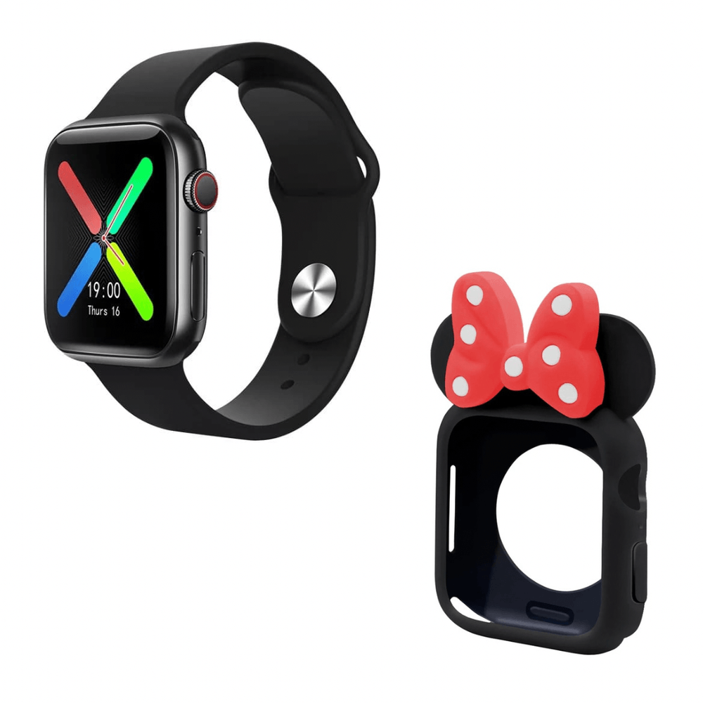 Pack Smartwatch T500 Plus Negro y Case Funda Minnie Mouse 42mm Y 44mm -  Promart