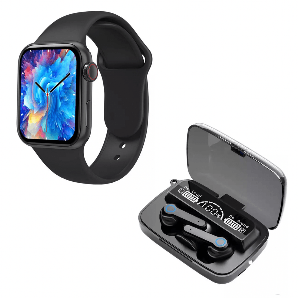 Pack Smartwatch N78 Serie 7 Negro y Audífonos Power Bank M19 Acuático -  Promart