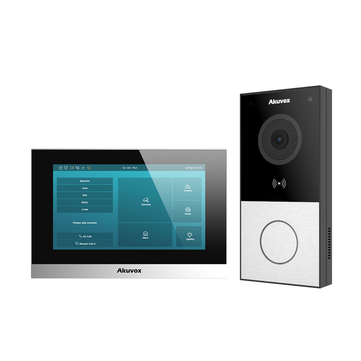 Kit Akuvox E12w Económico y Práctico:  Intercomunicador Smart E12w FullHD y Pantalla 7"" C313W