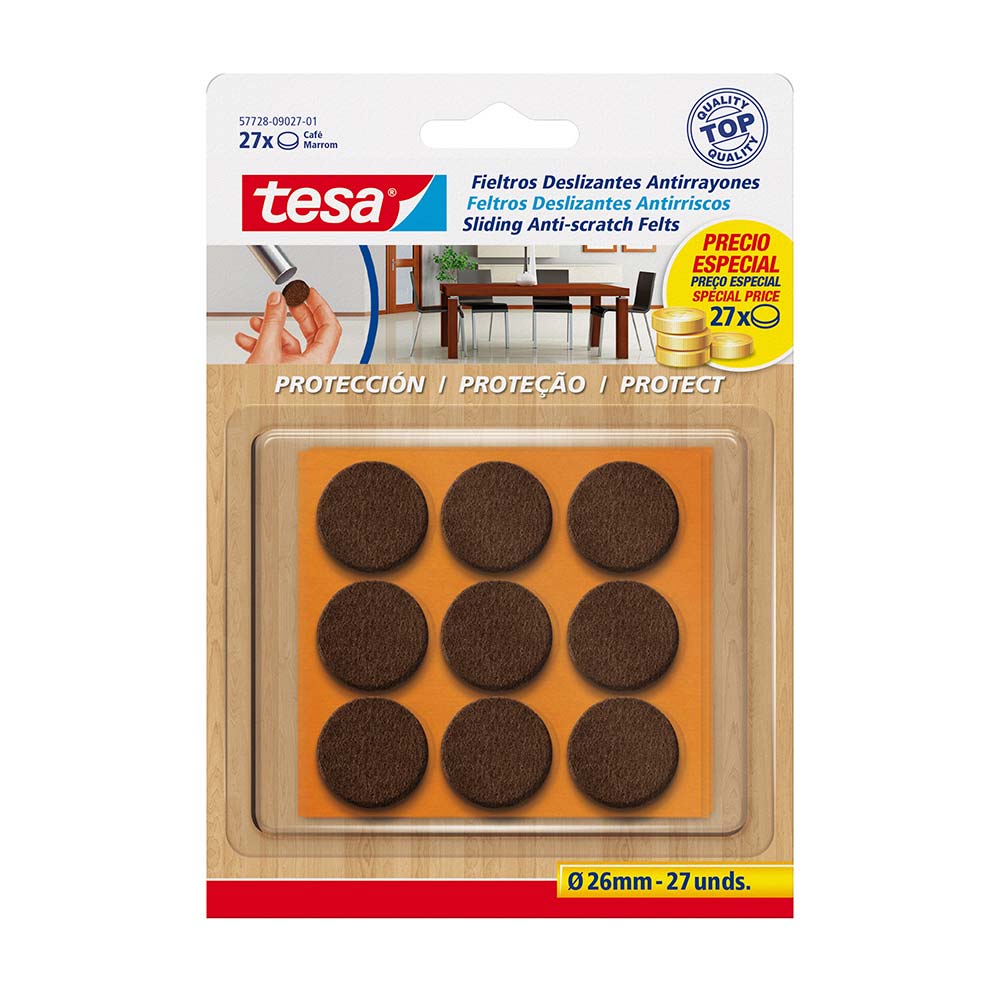 Felpa Antirayones Tesa Fieltro Café 26mm x 27und