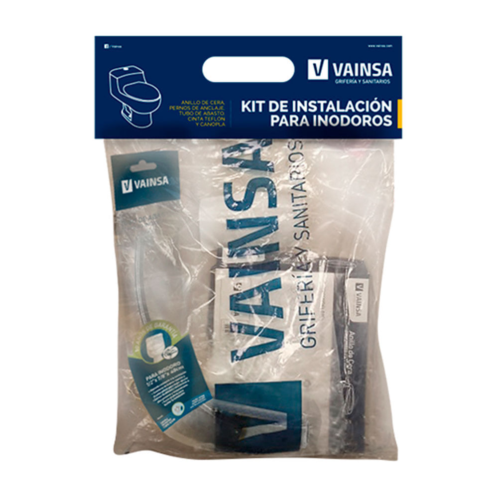 Kit de Instalación Vainsa Cuadrada Cromado con Descarga Dual de 4 y 6 l