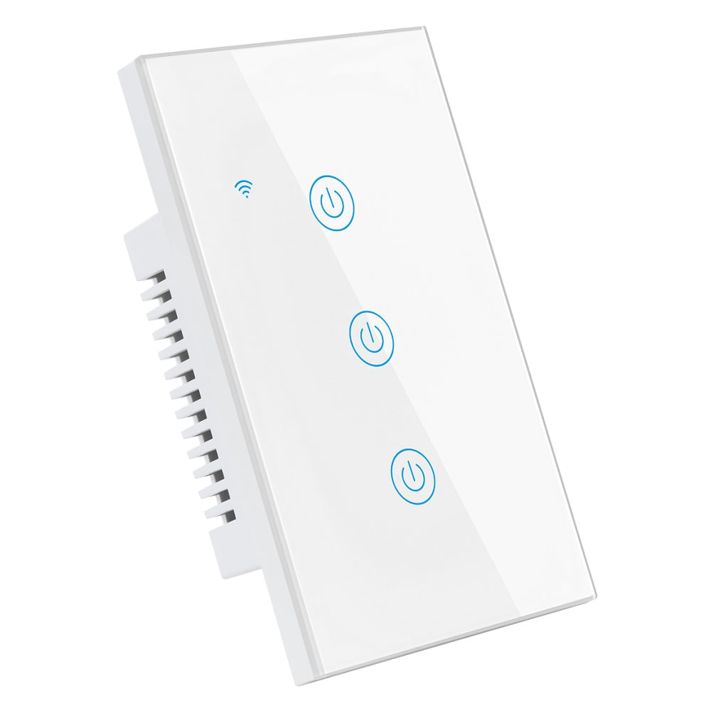Interruptor Inteligente WiFi Triple 3 Botones Blanco