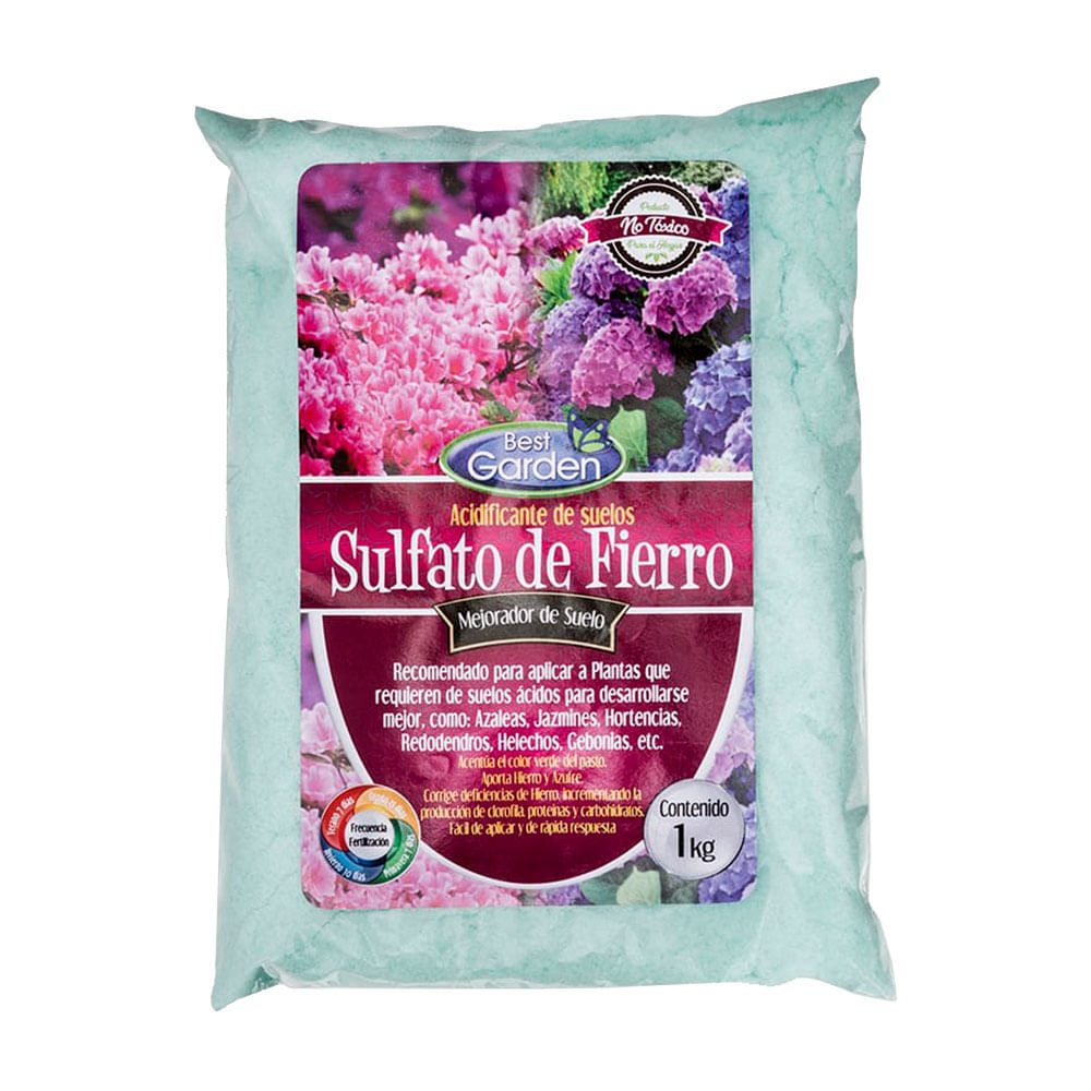 Fertilizante suelo sulfato fierro 1kg Natural Garden