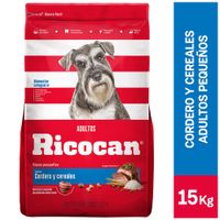 Alimento para Perro RICOCAN Adulto Pequeños Sabor Cordero y Cereales Bolsa 15Kg