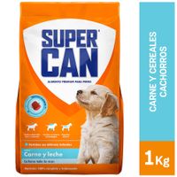 Alimento para Perro SUPERCAN Cachorro Sabor Carne y Leche Bolsa 1Kg