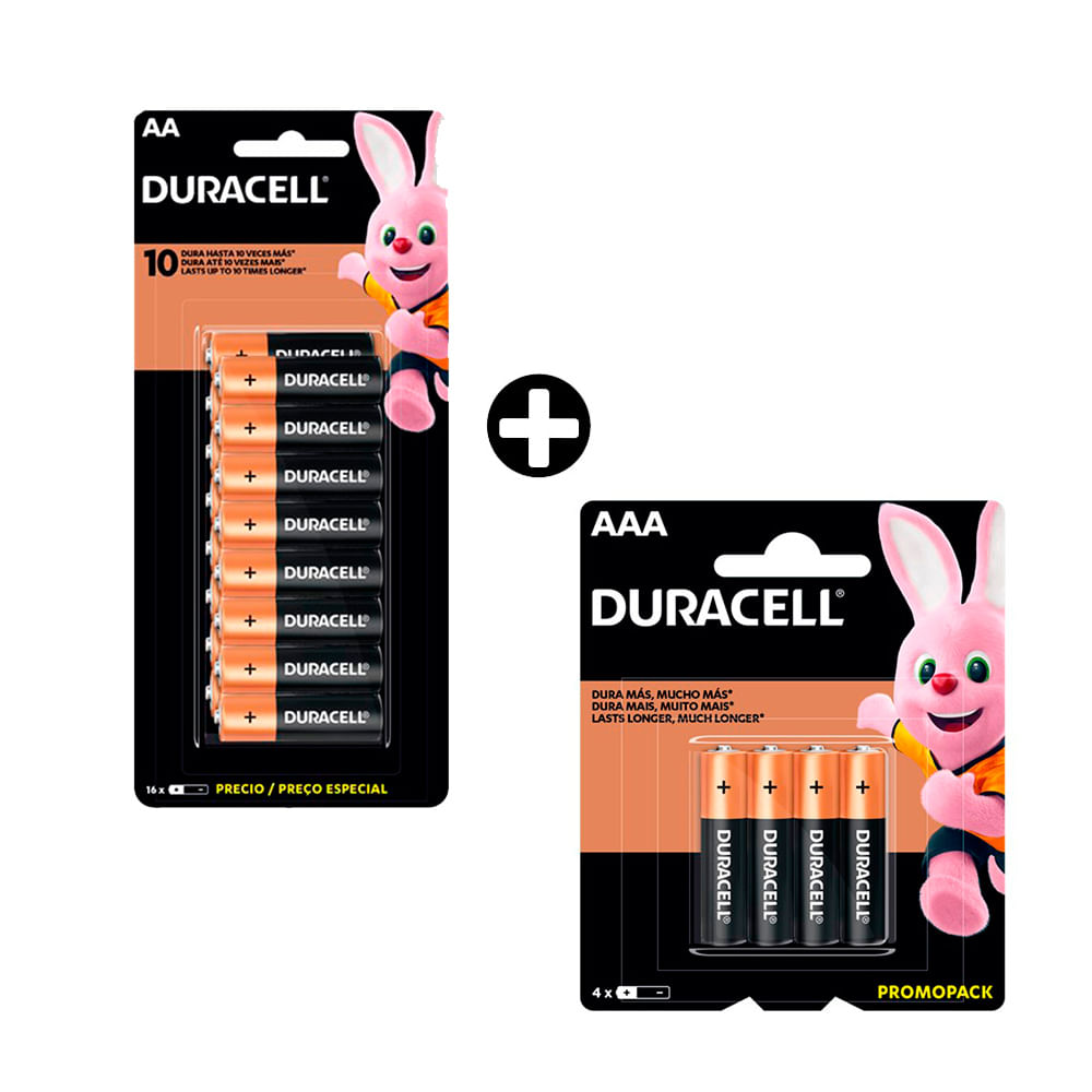 COMBO 4 pilas AAA + 16 pilas AA