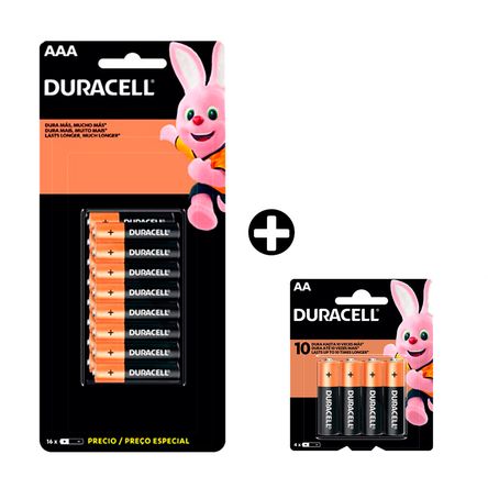Pilas Duracell AA x16 unidades - Promart