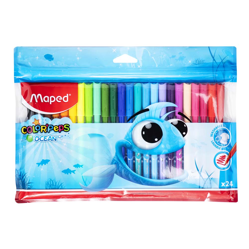 Plumones Maped Color Peps Ocean Punta Media 24 piezas