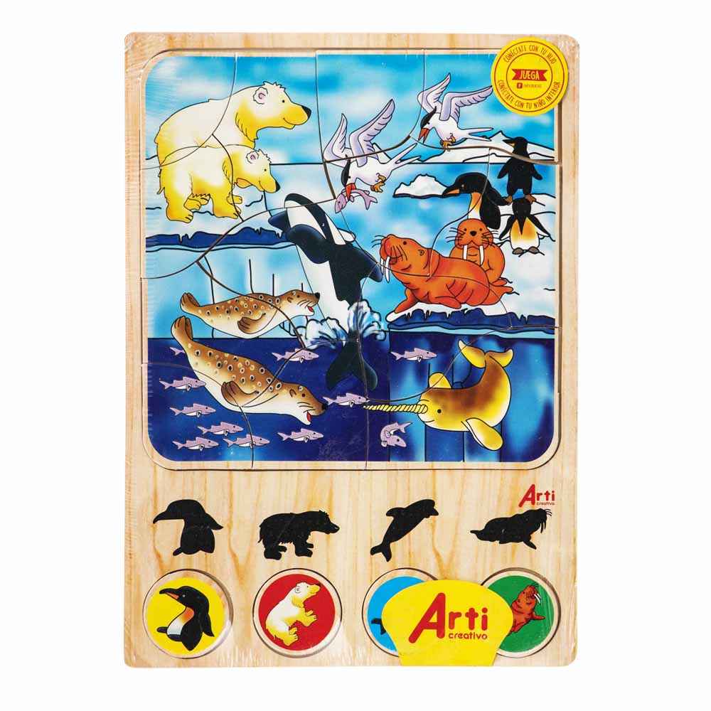 Juego Didáctico ARTI CREATIVO Rompecabezas y Encaje Antártida 17
