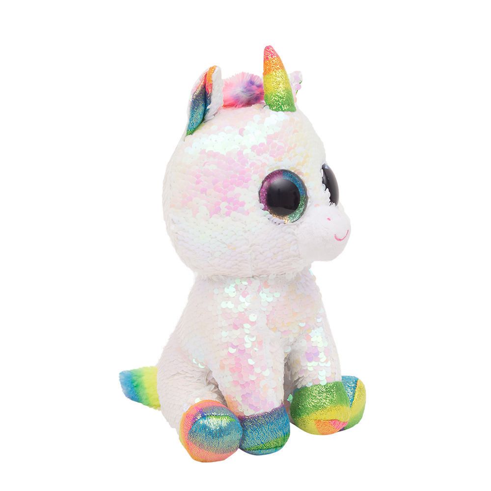 peluche unicornio ojos brillantes