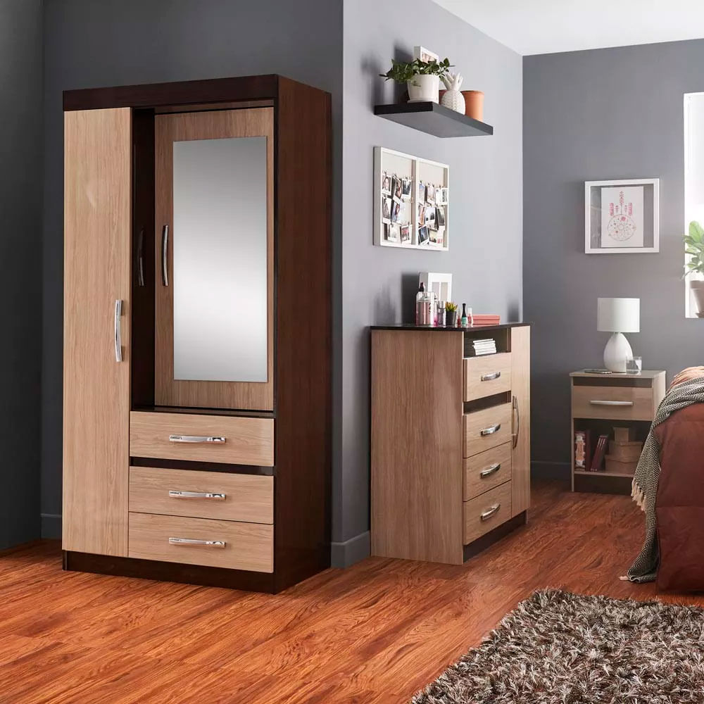 Ropero Cartagena 2 Puertas Y 3 Cajones Espejo Promart