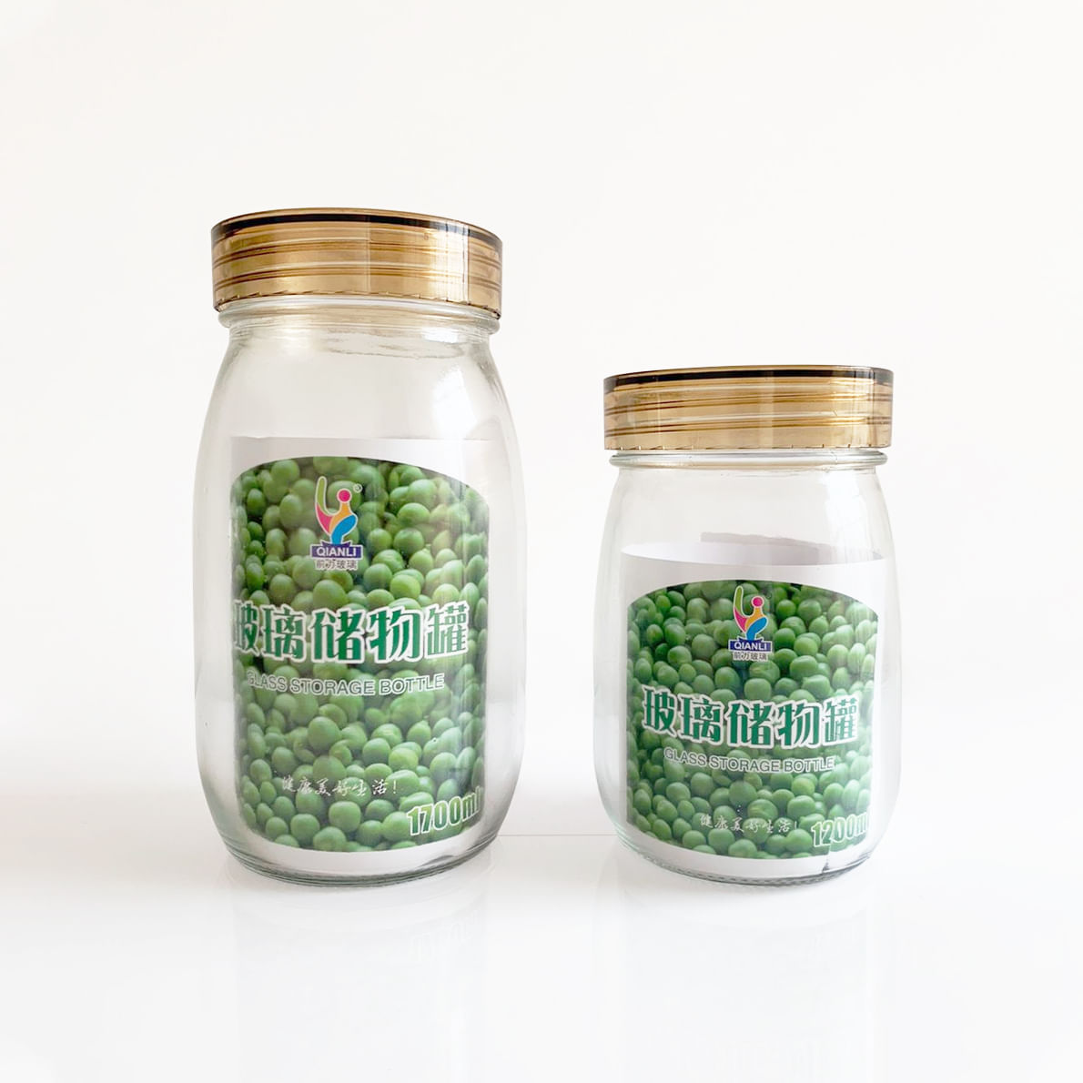 s Frascos de Vidrio Modelo Exclusivo Pack x2