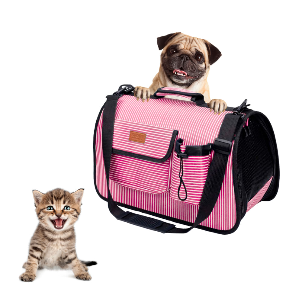 Transportadora Plegable para Mascotas Rosa - Promart