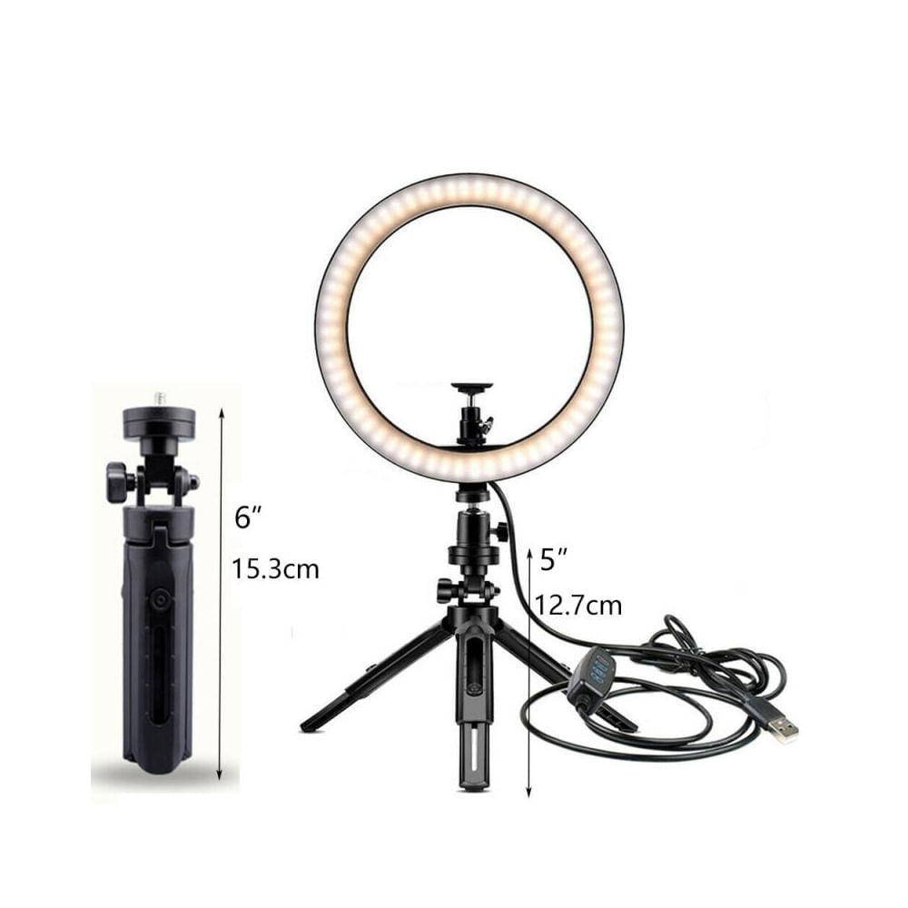 26 Cm Tripode Led Celular Soporte Celular Aro De Luz De 25 Cm Aro