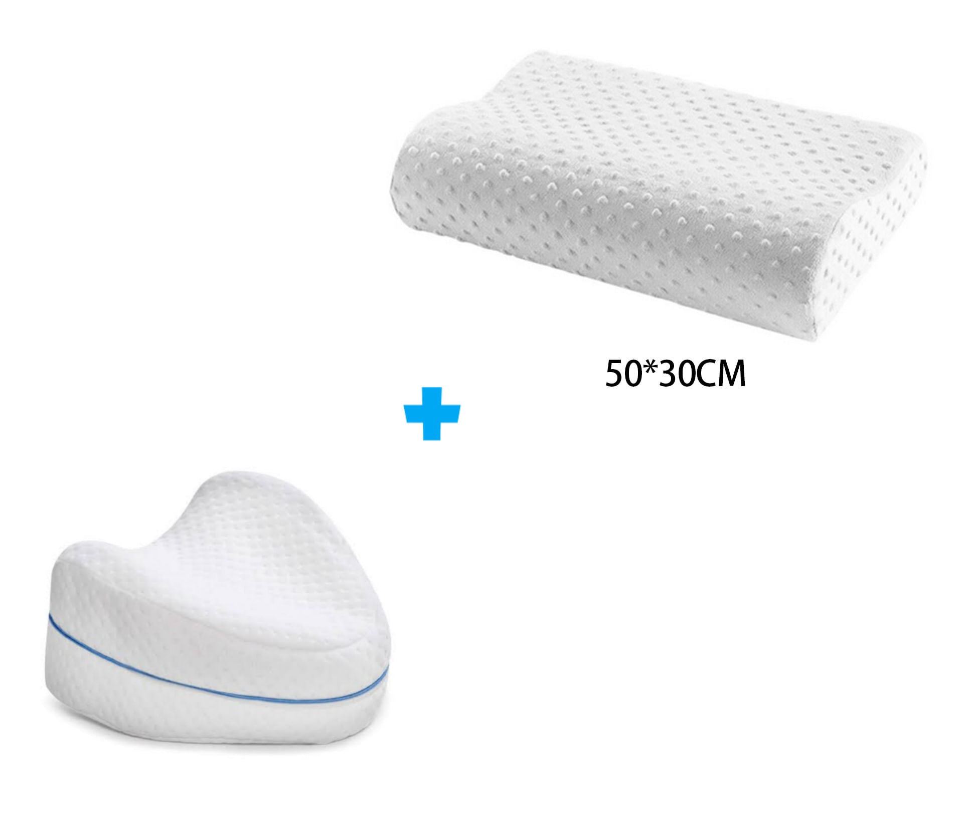 Almohada Viscoelástica Cabeza + Almohada Piernas Ergonómica