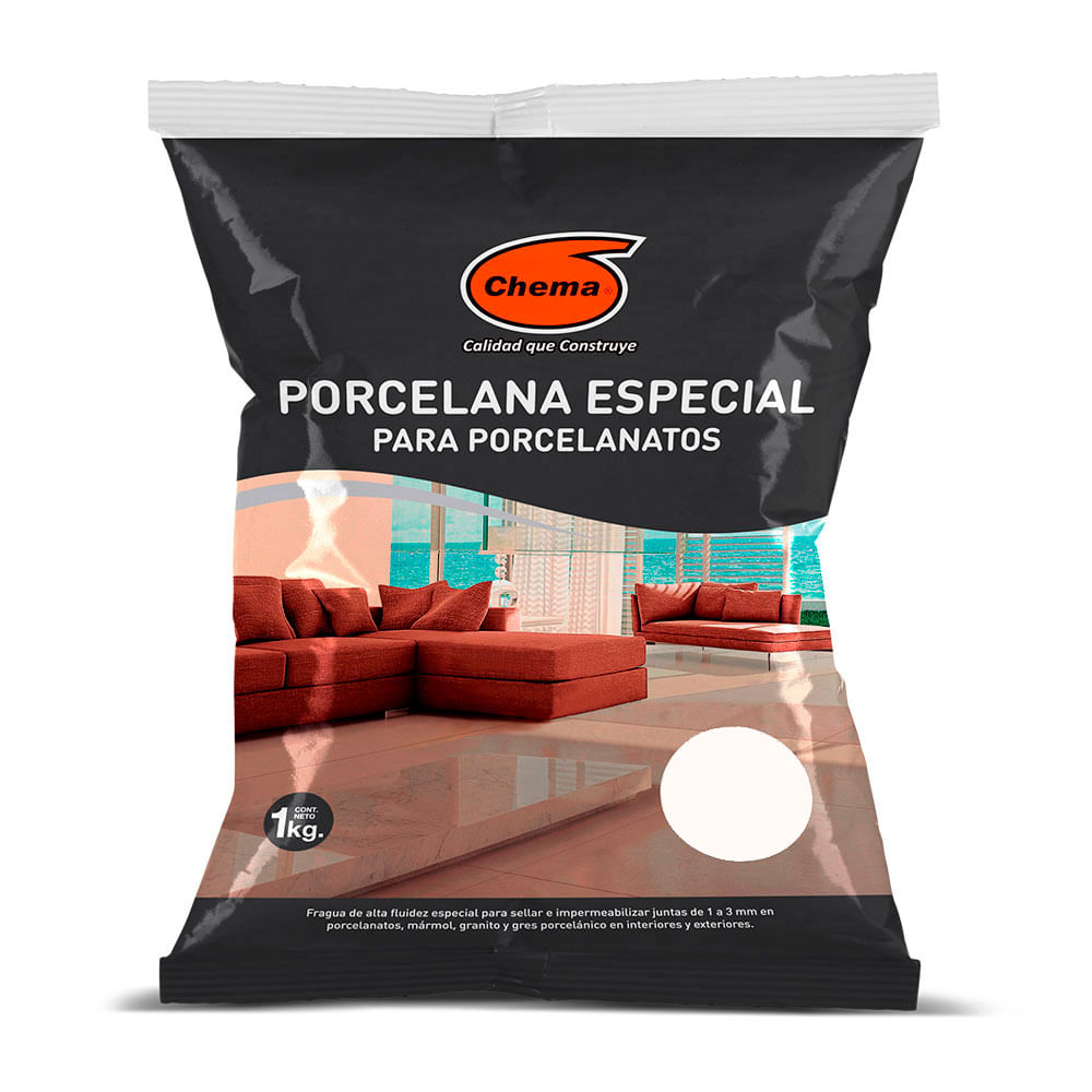 Fragua Porcelanato Super White 1 kg. Chema