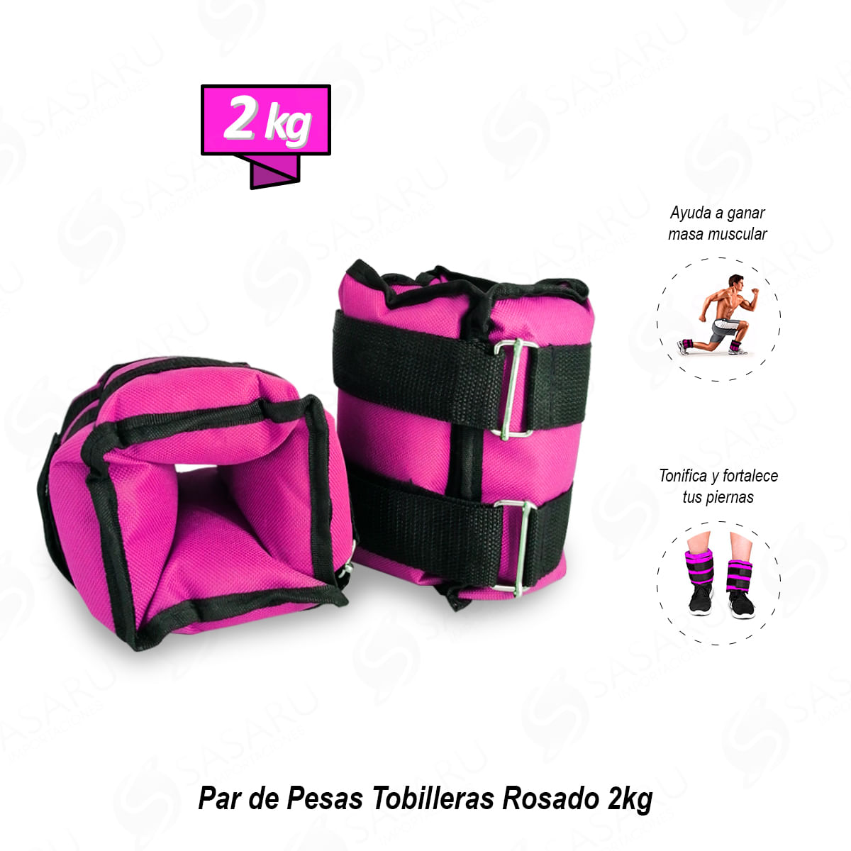 Par de Pesas Tobilleras Rosado 2kg