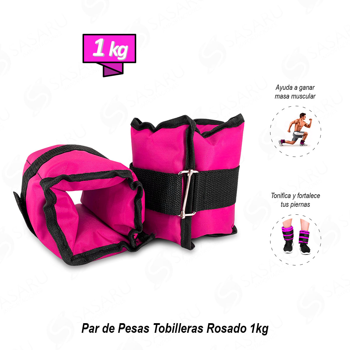 Par de Pesas Tobilleras Rosado 1kg