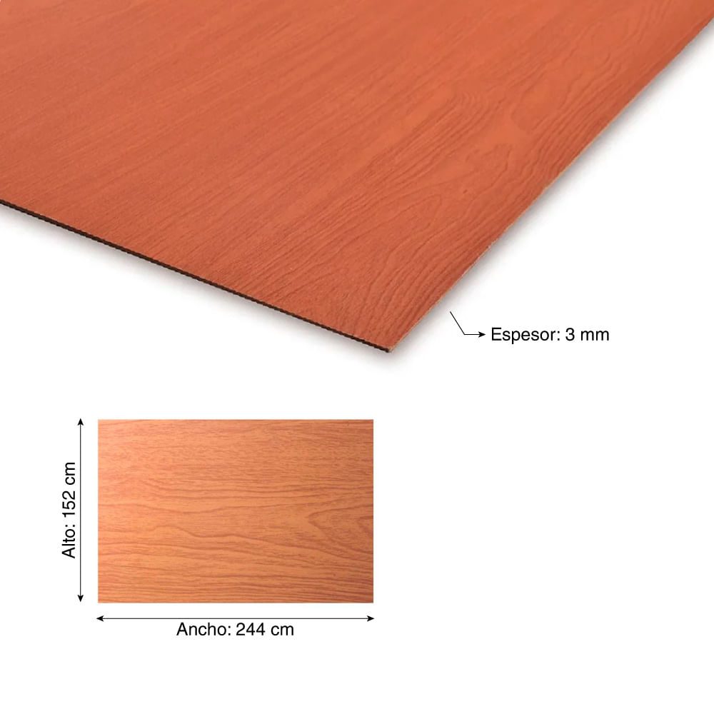 Tablero de madera MDF Cerezo 3 mm 1.52 x 2.44 metros Promart Tablero de madera MDF Cerezo 3 mm 1.52 x 2.44 metros Promart