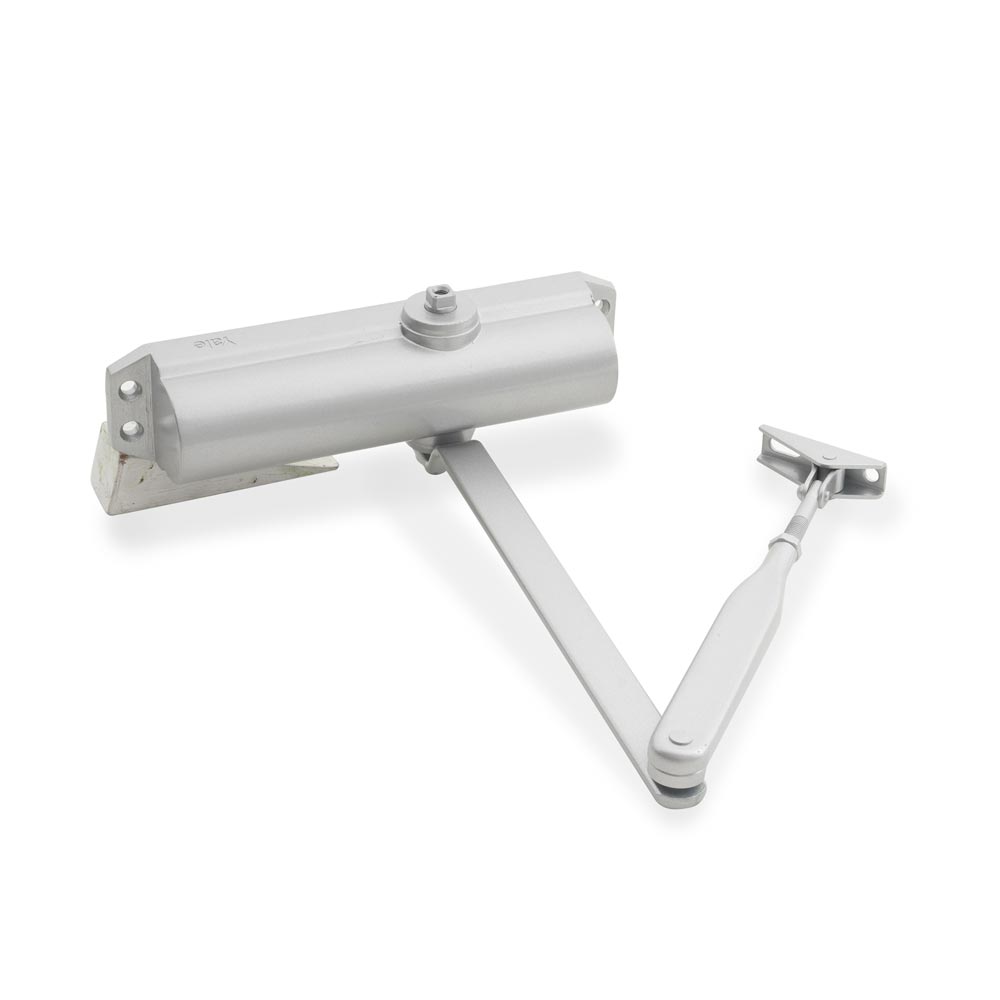 Cierrapuerta Yale Universal de Aluminio Mate