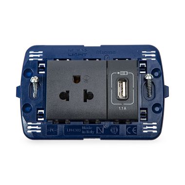 Connettore Rete Presa Dati RJ45 CAT6 Colore GRIGIO Compatibile Con Bticino Living International 58828515