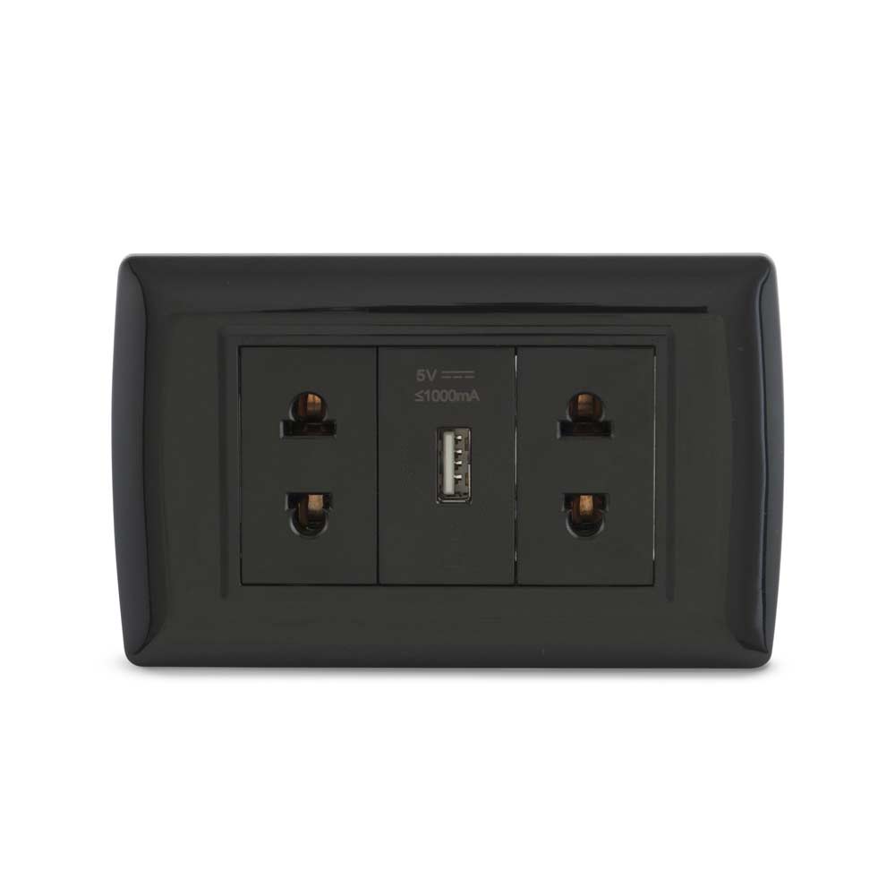 Tomacorriente Doble + USB Basic. - Promart tomacorriente con usb bticino