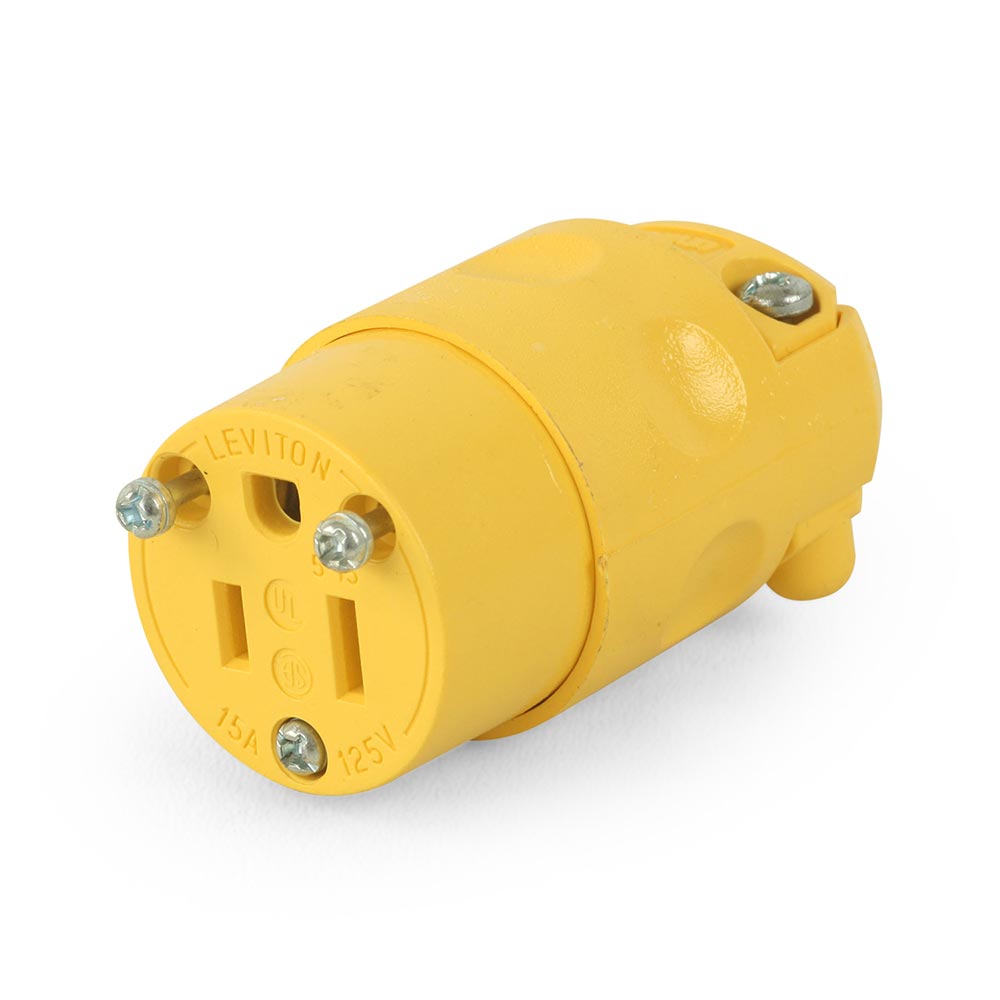 Conector Aéreo PVC Leviton L/T 15A 125V Amarillo
