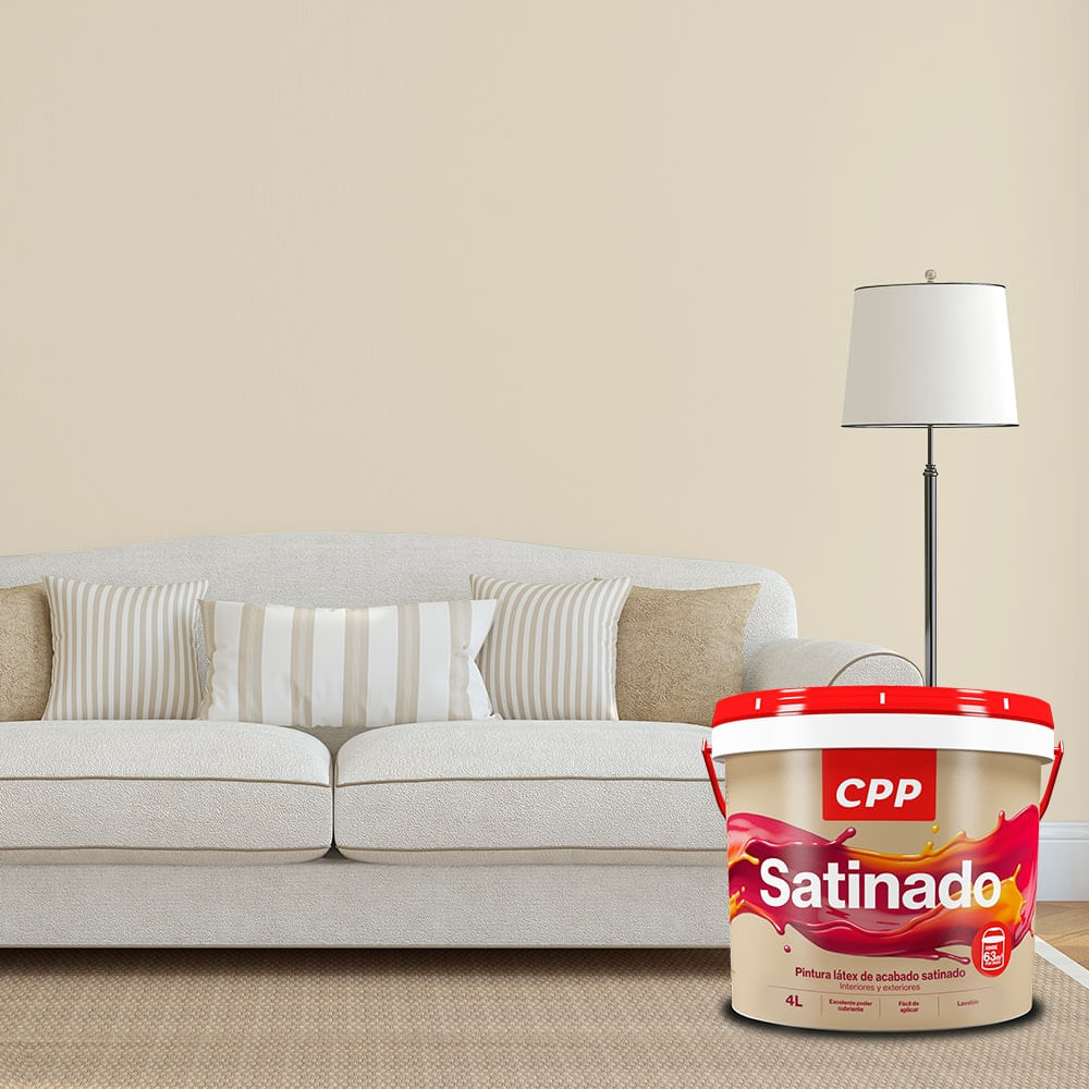 Pintura Látex Premium Acrílica Satinada Blanco Hueso 4 litros - Promart