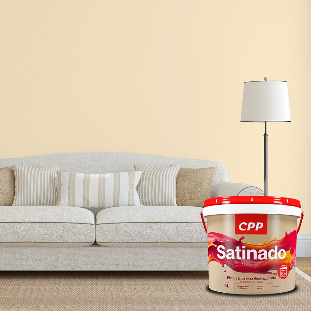Pintura Látex Acrílico Satinado Marfil 4 litros - Promart