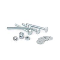 Perno coche + Tuercas + Arandelas 1/4x2 1/2"" x 4 unidades