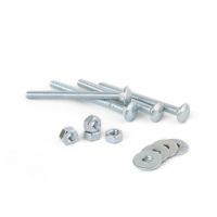 Perno coche + Tuercas + Arandelas 1/4x3"" x 4 unidades