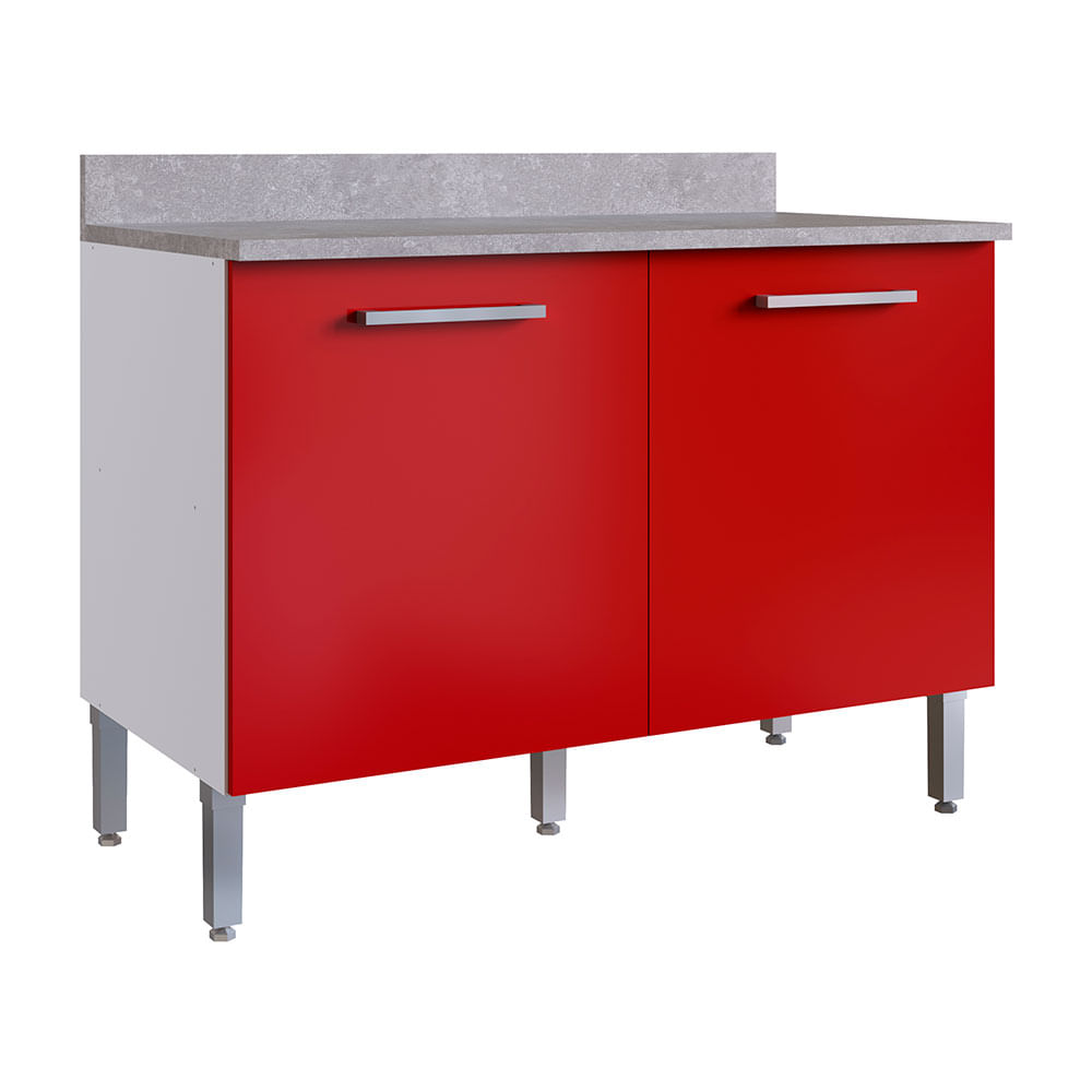 Módulo bajo de cocina 120cm Lunar Rojo