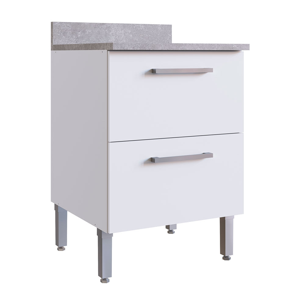 Módulo bajo 2 cajones 60cm Lunar Blanco Orange