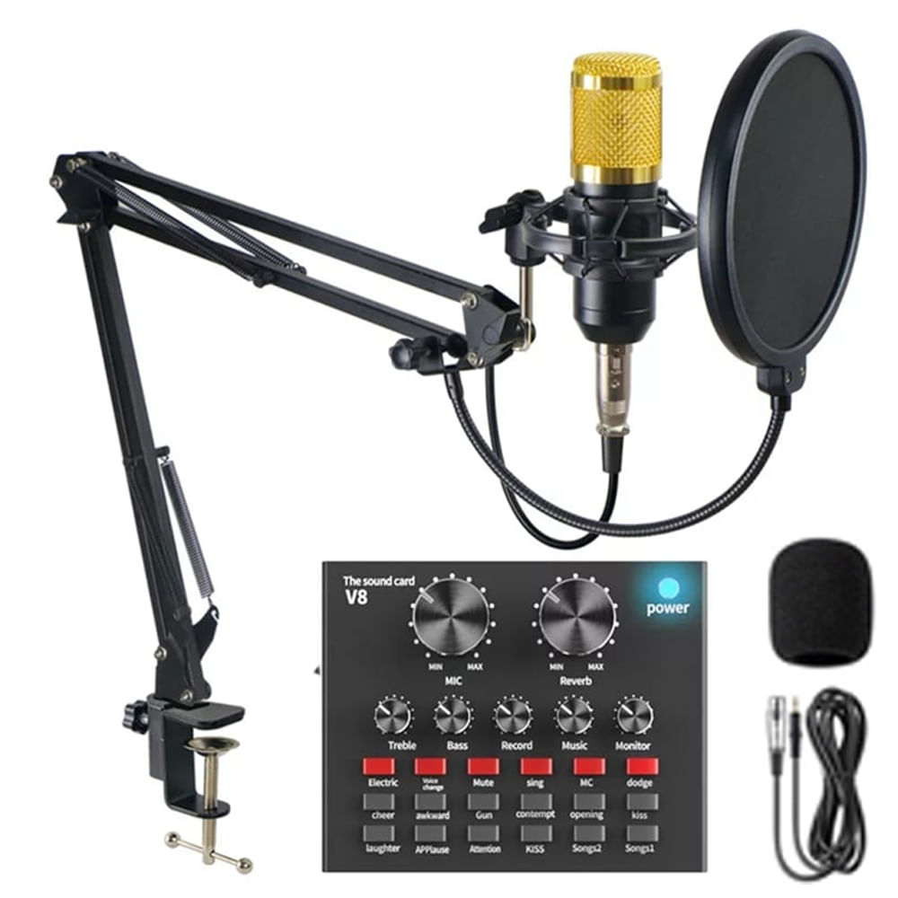 Micrófono Profesional Con Consola Tarjeta De Sonido BM-800 Dreizt - Promart