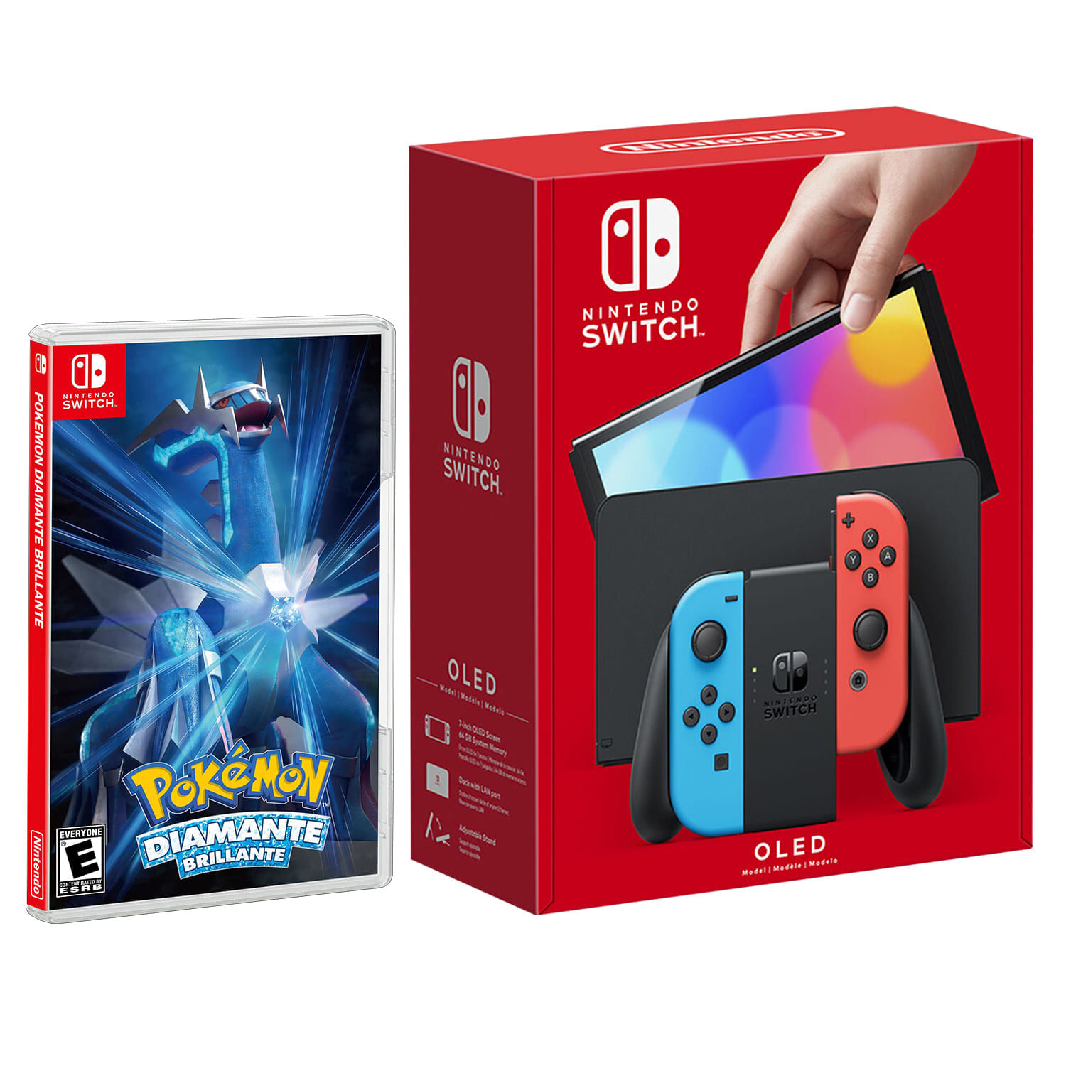 Consola Nintendo Switch OLED Neon + Pokemon Diamante
