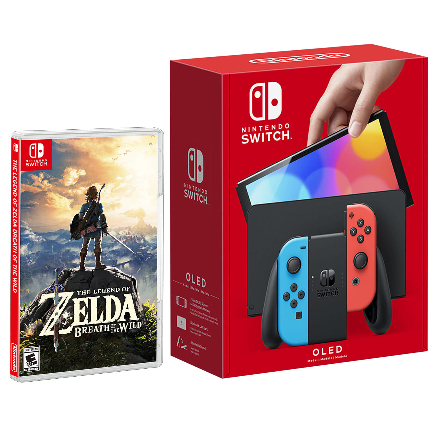 Consola Nintendo Switch OLED Neon + Zelda Breath of the Wild