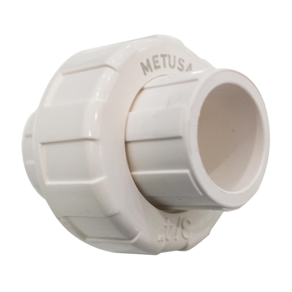 Unión Universal PVC Metusa 3/4'' Blanco de Alta Resistencia