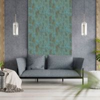 Decopapel Turquesa Oro Papel Decorativo Lavable 0.53x10m